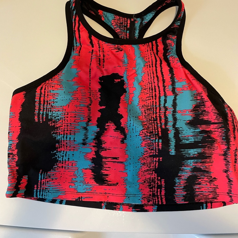 🤸🏽‍♀️🤾‍♀️🤽‍♀️ Fabletics Red and Teal Crop Sports Bra 🤸🏽‍♀️🤾‍♀️🤽‍♀️